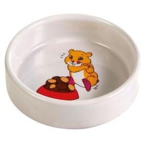 TRIXIE Ecuelle céramique avec motif hamster 90 ml/? 8 cm pour rongeurs