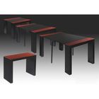  Table console extensible + 3 rallonges NOIR ROUGE