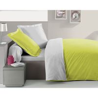 PARURE DE COUETTE CASATXU Parure Housse 220x240cm + 2 Taies ANIS/GRI