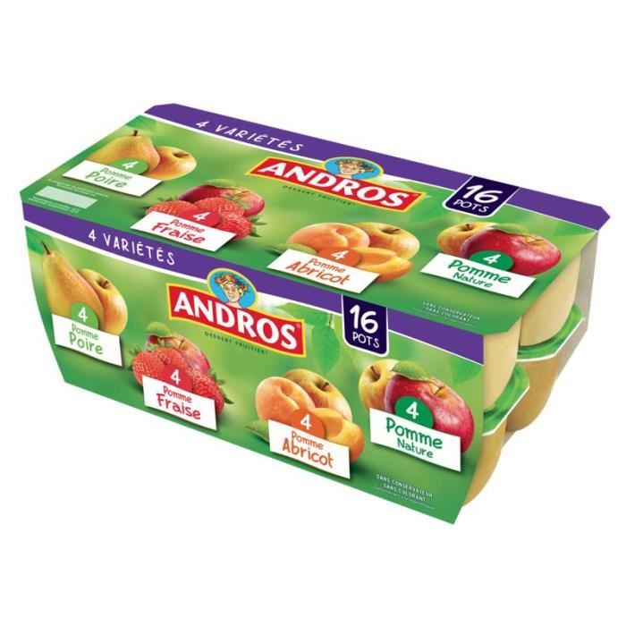 Compote 4saveurs Achat / Vente compote ANDROS COMP PANACHE 16X100G... Cdiscount