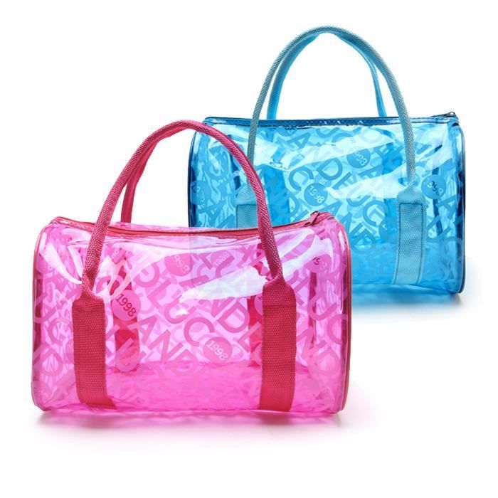 Sac de Plage Transparent Bleu étanche Sac à Main Stockage Bleu Achat / Vente panier sac de