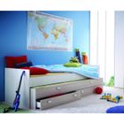 STRUCTURE DE LIT ARNO Lit gigogne 2 T 90x190/200 blanc et acacia