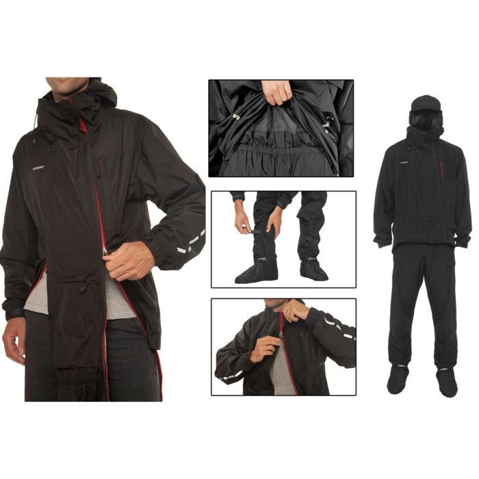 Combinaison De Pluie Vélo Moto Imperméable Homme Femme - Ensemble 2 Pièces Veste Pantalon Avec Housse Chaussures - Randonnée Camping