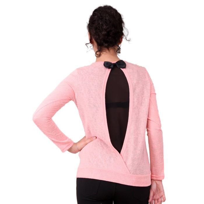 Pull ouvert au dos... ROSE