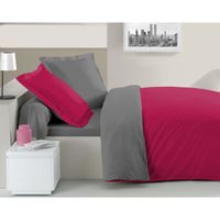 PARURE DE COUETTE CASATXU Parure Housse 220x240cm + 2 Taies FUSCHIA/