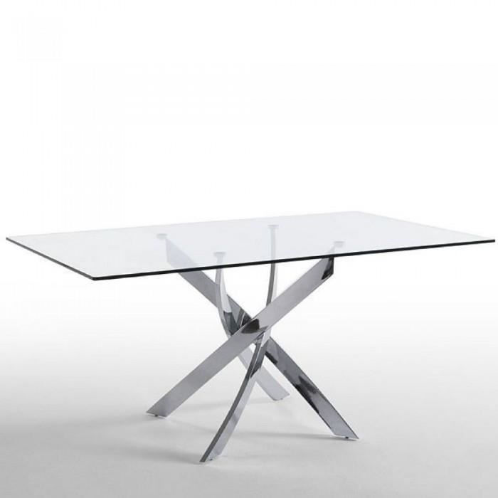 table verre acier