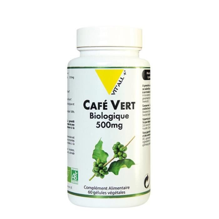 Café vert bio* extrait standardisé 500mg 60 gélule - Achat Café vert bio* extrait standardisé 500mg 60 gélule - Achat