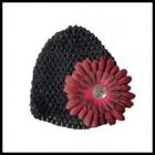 BONNET - CAGOULE Noir - Cerise Bonnet fleur marguerite bébé 0 à …