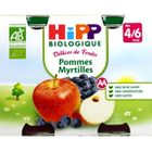 DESSERT-GOUTER BEBE HIPP Pots Pommes Myrtilles - Dès 4 mois
