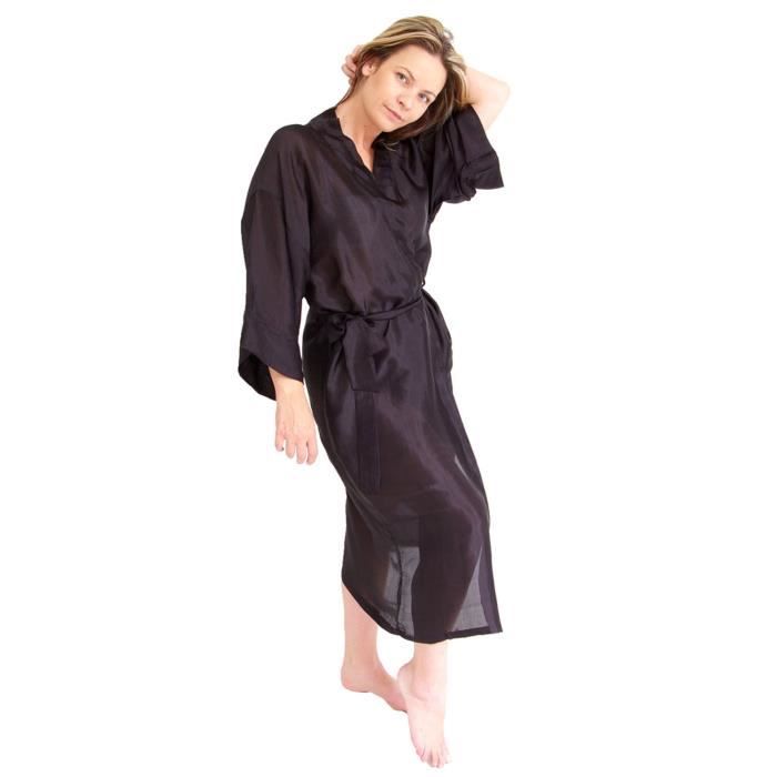 Longue en soie mélange kimono et Noir Noir Achat / Vente pyjama