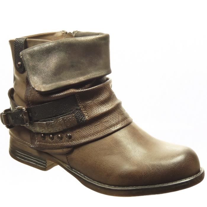 bottine motard femme