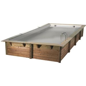 UBBINK Piscine octogonale en bois Linéa 350x650xH140 cm - Liner gris