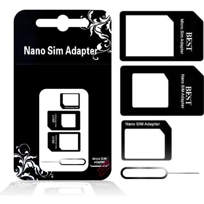 ADAPTATEUR CARTE SIM MICRO SIM NANO SIM UNIVERSEL Achat adaptateur carte sim pas cher