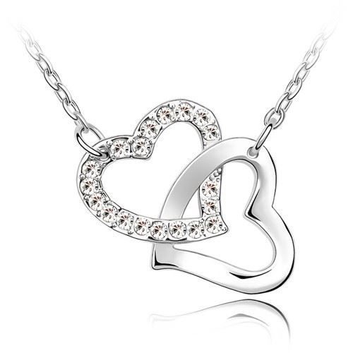 Pendentif Double Coeur Plaqu Or Carats Cr Achat Vente