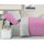 PARURE DE COUETTE CASATXU Parure Housse 220x240cm + 2 Taies ROSE/GRI