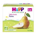 DESSERT-GOUTER BEBE HIPP Coupelles bio 100% Fruits Poires - Dès 4 mois