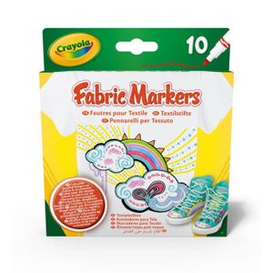 CRAYOLA 10 Feutres Fins Pour Tissus
