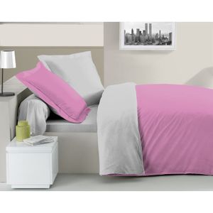 PARURE DE COUETTE CASATXU Parure Housse 220x240cm + 2 Taies ROSE/GRI