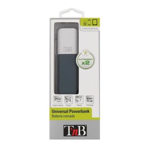 TNB Batterie externe de secours universelle 2500mA
