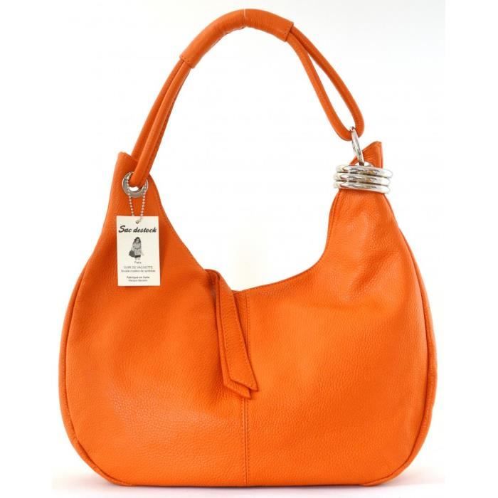 Sac à Main Orange Cuir Doris D. Vaughn