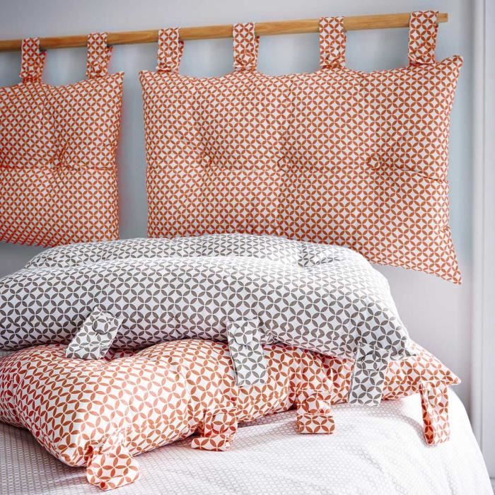 coussin tête de lit maory corail 45x70cm achat vente