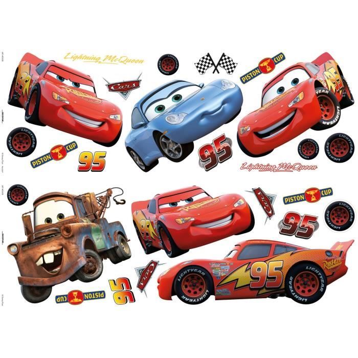 25 STICKERS MURAUX MURAL DISNEY CARS 2 PLANCHES   * 25 Stickers de