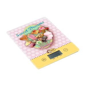BESTRON AKS700SD Balance de cuisine - Design vintage Sweet Dreams - Rose et Jaune Pastel