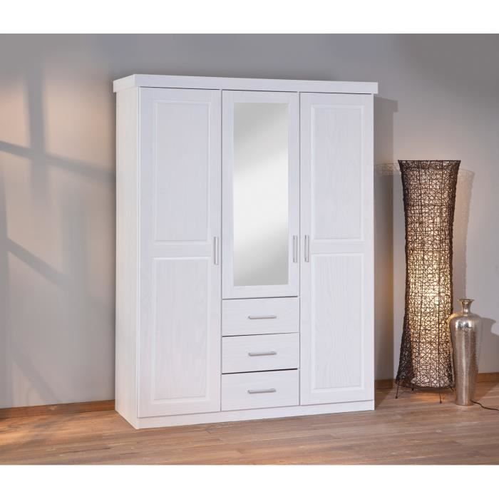 Armoire de chambre blanche avec miroir achat / vente armoire de ... Chambre blanche