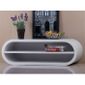  Meuble TV ovale Dico en MDF laqué blanc - 2 éta…