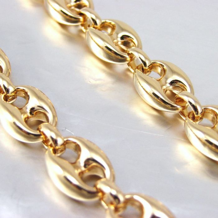 Chaine Plaqué Or "Grain de Café" 60 cm 9 mm Achat / Vente chaine de