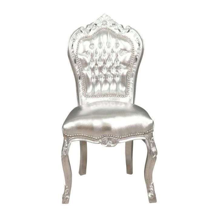 chaise baroque argent