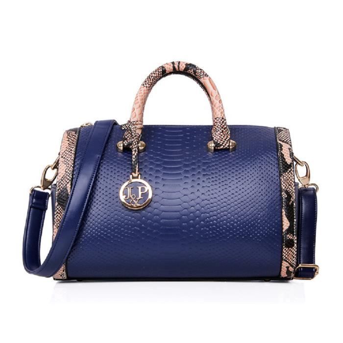 Sac à Main femme fourre tout PU cuir bleu Sac bandoulière Achat / Vente Sac à Main femme