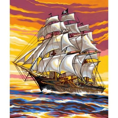 Peinture au numéro Débutants : Le bateau pirate Peinture au