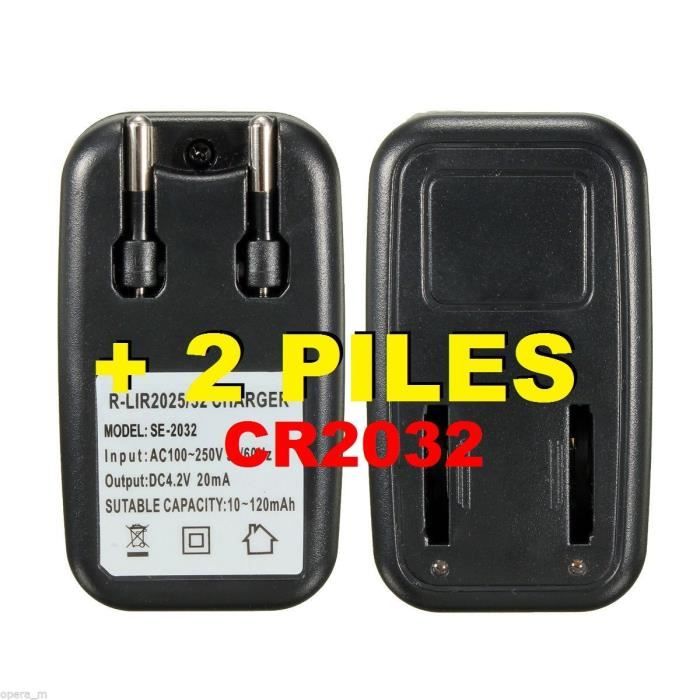 Chargeur De Piles Bouton Cr2032 Et Cr2025 Li Ion Rechargeables