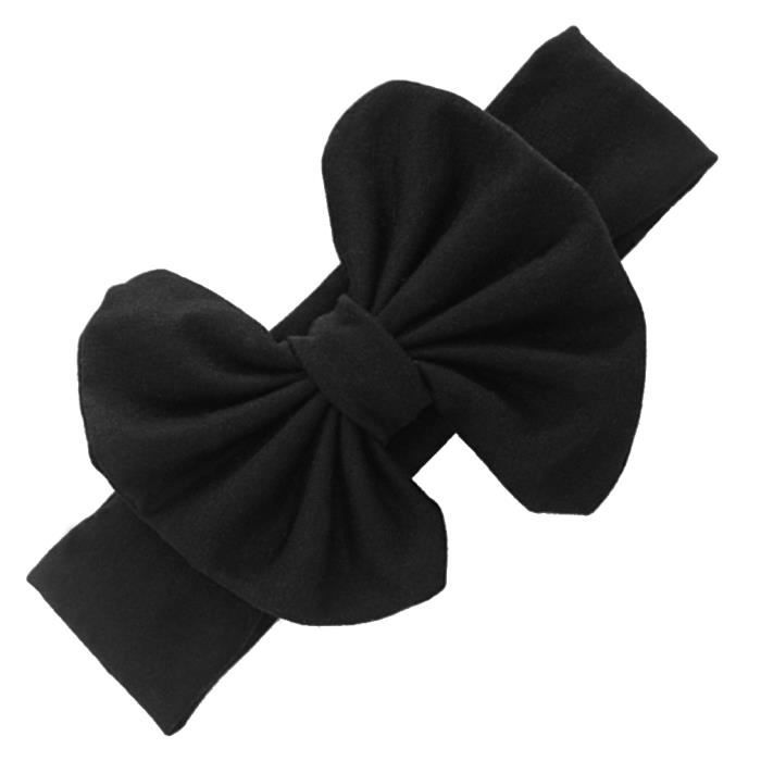 Bandeau Serre,Tête Bébé Enfant Fille Accessoire Cheveux Noeud Papillon Noir Élastique