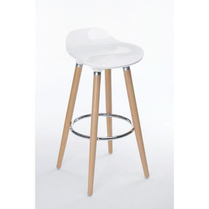 Tabouret de bar scandinave blanc  Scank  Coupdecoeur Design