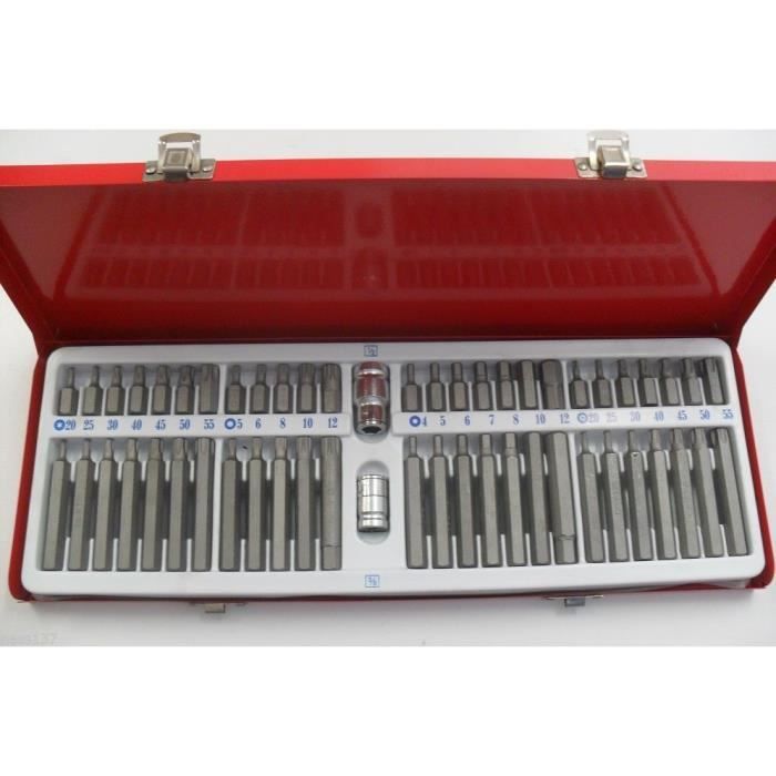 Coffret 40 Embouts Vissage Silverline | Torx, 6 Pans, Spline | Acier Chrome-Vanadium | Pour Visseuse Et Clé