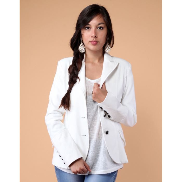 blazer BLANC BLANC Achat / Vente veste Veste blazer BLANC