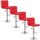LOT DE 4 TABOURETS DE BAR ROUGE SCALO