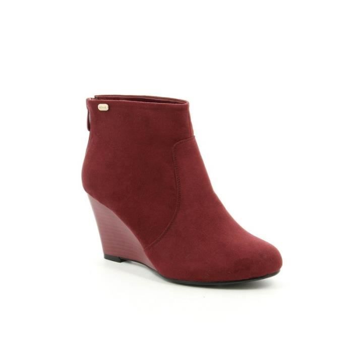 Chaussure Femme Bottine compensÃ©â€¦ Rouge - Achat  Vente Chaussure ...