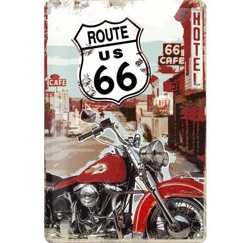 Plaque métal Route 66 Moto Achat / Vente tableau toile