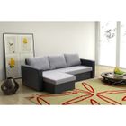 CANAPE MILO Canapé d'angle convertible noir/gris