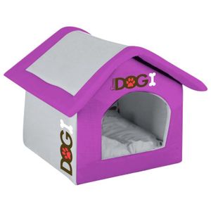 Maison Dogi 42 cm - Gris et violet - Pour chien