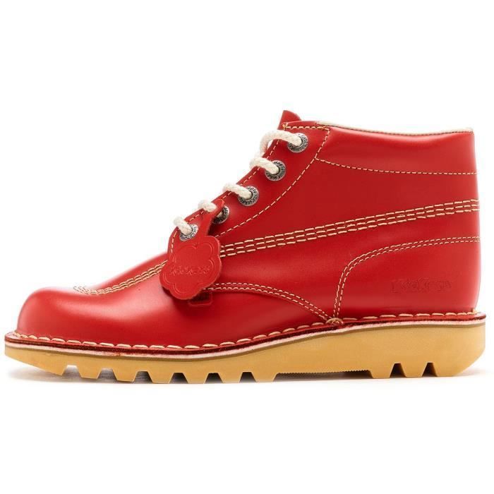 kickers kick hi core cuir ankle bottes en rouge
