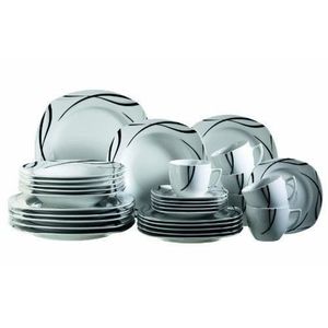 Tinas Collection SERVICE DE TABLE BLANC 12 pieces BOLOGNA ASSIETTES BLANC 6