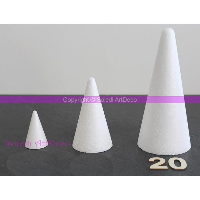 Cône polystyrène, hauteur 20 cm, densité supérieure Achat / Vente