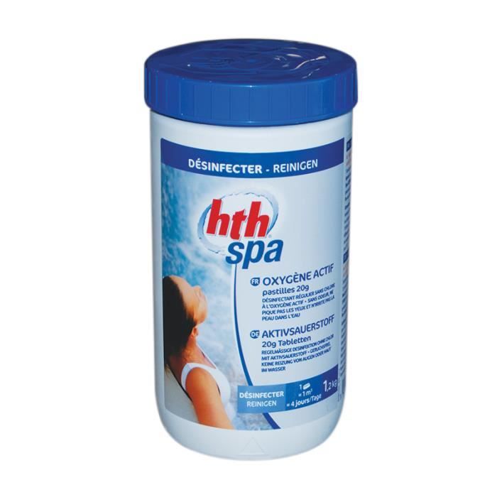 HTH Spa oxygène actif pastille 1.2kg Désinfectant à dissolution