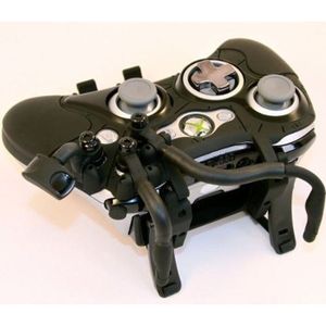 LOT ACCESSOIRE CONSOLE MANETTE NOIRE AVENGER / XBOX 360