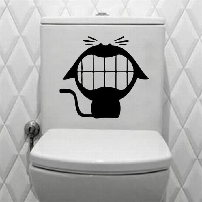Dessin animé stickers muraux toilettes créatifs stickers ... Salle Ardoise Créatif bains de