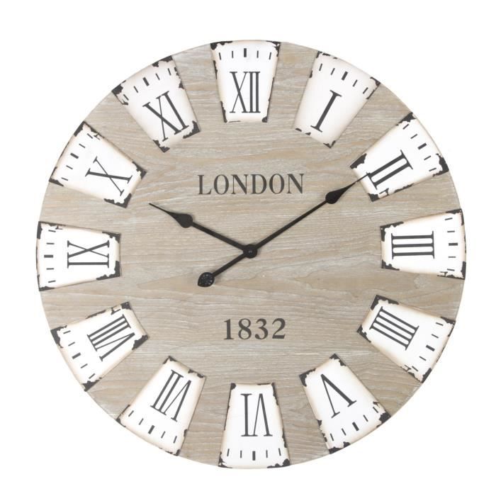 Grande pendule murale en bois Vintage et rétro Diamètre 70 cm